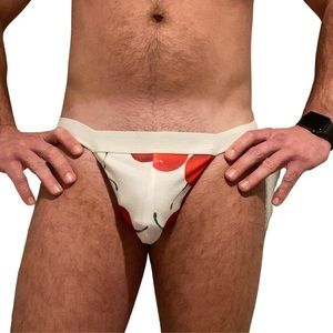 Cherry print jockstrap. Size M (fits 30-33)